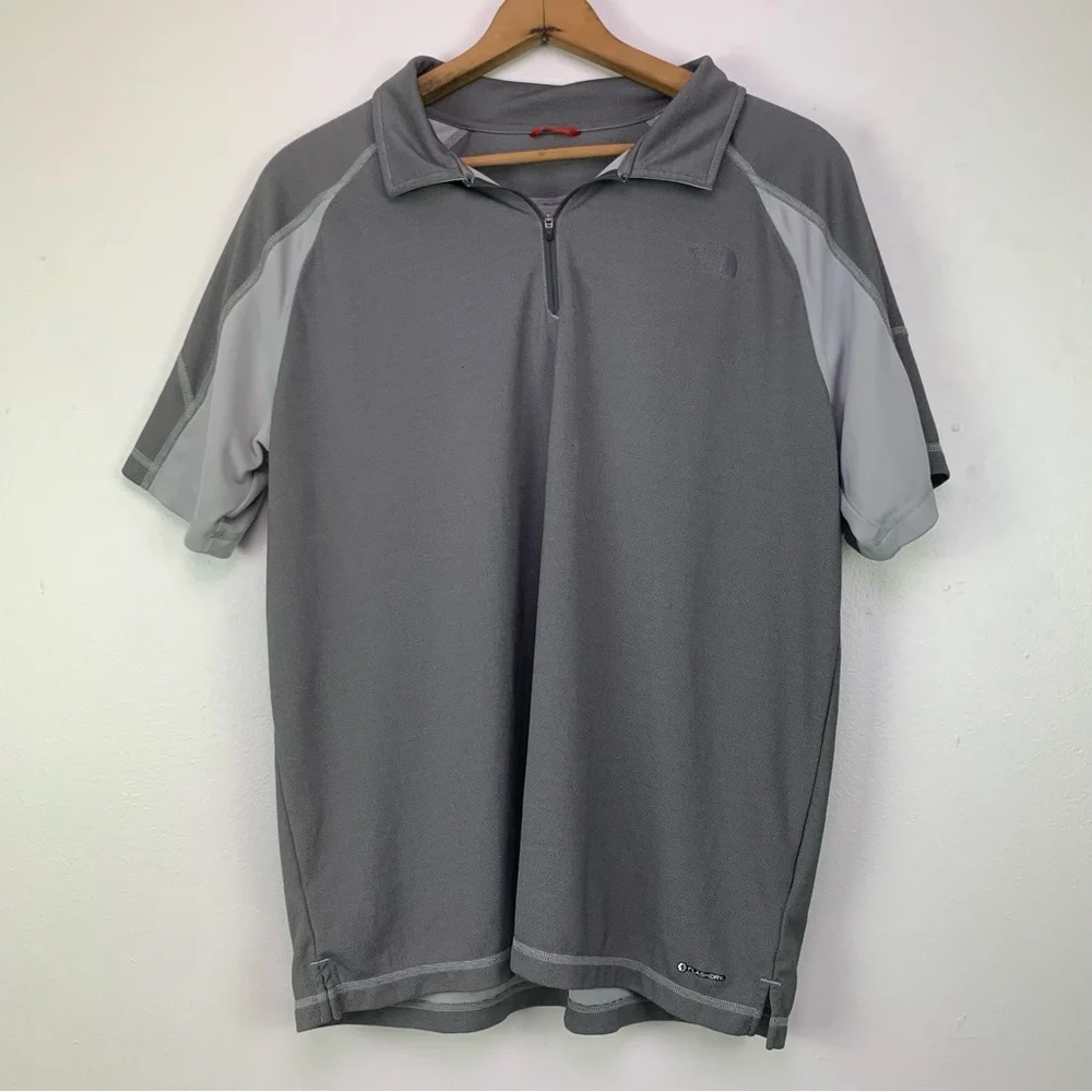The North Face Shirt Men’s Large Flash dry 1/4 Zip Gray Golf Outdoor Polo